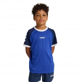 Тениска Hummel Stripe short sleeve T-shirt - Blue (Surf The Web) тениска,мъжки,тениски,дамски,тениски,hummel,stripe,short,sleeve,t,shirt,blue,(surf,the,web)