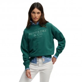 блуза,дамски,блузи,superdry,luxe,casual,loose,crew,sweatshirt,green,(pine,green)