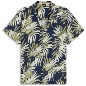Риза с къс ръкав BOSS Beach short sleeve shirt - Blue (Dark Beige) риза,с,къс,ръкав,дамски,ризи,мъжки,ризи,boss,beach,short,sleeve,shirt,blue,(dark,beige)