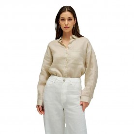 Риза с дълъг ръкав Salsa jeans 21011379 Linen Oversized long sleeve shirt - Beige (Pearl) риза,с,дълъг,ръкав,дамски,ризи,мъжки,ризи,salsa,jeans,21011379,linen,oversized,long,sleeve,shirt,beige,(pearl)