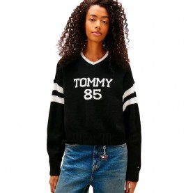 блуза,мъжки,пуловери,дамски,пуловери,tommy,jeans,85,varsity,v,neck,sweater,black,(black)