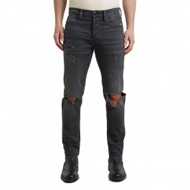 Дънки G-Star 3301 Slim Fit jeans - Grey (Worn In Ripped Black Moon) дънки,мъжки,панталони,дамски,панталони,g,star,3301,slim,fit,jeans,grey,(worn,in,ripped,black,moon)