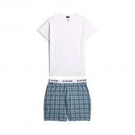 Пижама G-Star D29403-01 short sleeve pyjama - White / Blue (Multicolor 3) пижама,мъжки,пижами,g,star,d29403,01,short,sleeve,pyjama,white,blue,(multicolor,3)