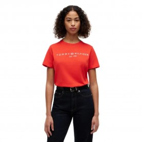 тениска,мъжки,тениски,дамски,тениски,tommy,hilfiger,corp,logo,regular,fit,short,sleeve,t,shirt,orange,(fire,red)