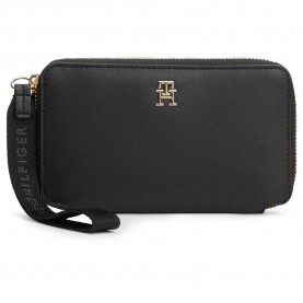 Tommy hilfiger Logotape Compact woman wallet - Black (Black) портфейли,и,портмонета,tommy,hilfiger,logotape,compact,woman,wallet,black,(black)