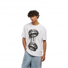 Тениска Mister tee Grillz Lips Oversized short sleeve T-shirt - White (White) тениска,мъжки,тениски,дамски,тениски,mister,tee,grillz,lips,oversized,short,sleeve,t,shirt,white,(white)