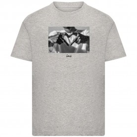 Тениска Mister tee Heart Sign short sleeve T-shirt - Grey (Heather Grey) тениска,мъжки,тениски,дамски,тениски,mister,tee,heart,sign,short,sleeve,t,shirt,grey,(heather,grey)