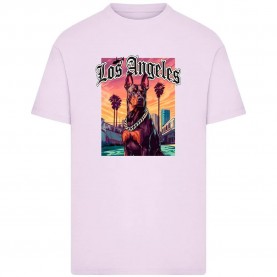 Тениска Mister tee Los Angeles Dog short sleeve T-shirt - Purple (Lilac) тениска,мъжки,тениски,дамски,тениски,mister,tee,los,angeles,dog,short,sleeve,t,shirt,purple,(lilac)