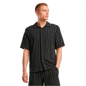 риза,с,къс,ръкав,дамски,ризи,мъжки,ризи,urban,classics,crinkle,resort,short,sleeve,shirt,black,(black,off,white)