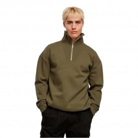 блуза,мъжки,пуловери,urban,classics,cut&sew,half,zip,sweatshirt,green,(olive)