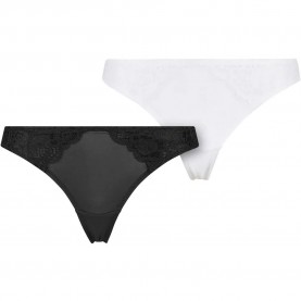 Urban classics TB7850A thong 2 units - Black (Black / White) дамско,бельо,дамски,бикини,и,танкини,urban,classics,tb7850a,thong,2,units,black,(black,white)