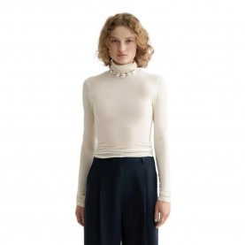 Тениска Scotch & soda U9B01221T long sleeve high neck T-shirt - Beige / White (Off White) тениска,мъжки,тениски,дамски,тениски,scotch,&,soda,u9b01221t,long,sleeve,high,neck,t,shirt,beige,white,(off,white)