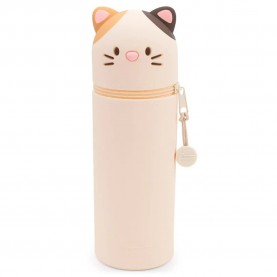 ученически,принадлежности,nici,angy,2,in,1,silicone,cat,18.5,cm,pencil,case,beige,(multicolor)