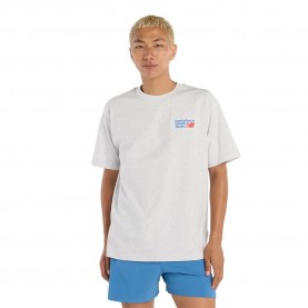 Тениска New balance Athletics Premium Logo short sleeve T-shirt - White (Ash Heather) тениска,мъжки,тениски,дамски,тениски,new,balance,athletics,premium,logo,short,sleeve,t,shirt,white,(ash,heather)