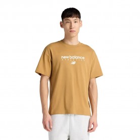 Тениска New balance Linear Graphic short sleeve T-shirt - Yellow / Brown (Brown) тениска,мъжки,тениски,дамски,тениски,new,balance,linear,graphic,short,sleeve,t,shirt,yellow,brown,(brown)