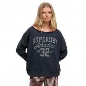 Блуза Superdry Athletic Essentials Bardot Crew sweatshirt - Blue (Eclipse Navy) блуза,дамски,блузи,superdry,athletic,essentials,bardot,crew,sweatshirt,blue,(eclipse,navy)