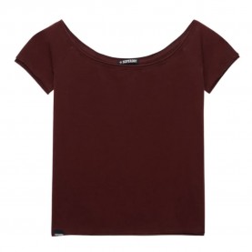 Фланелка с къс ръкав Superdry Bardot Off Shoulder short sleeve top - Red (Port Red) фланелка,с,къс,ръкав,дамски,топове,superdry,bardot,off,shoulder,short,sleeve,top,red,(port,red)