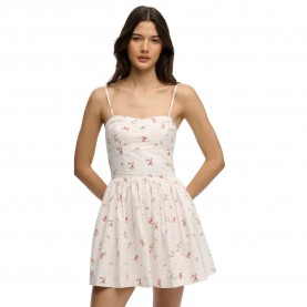 Рокля Superdry Corset Cami sleeveless short dress - White (Polka Floral Cream) рокля,дамски,поли,и,рокли,superdry,corset,cami,sleeveless,short,dress,white,(polka,floral,cream)