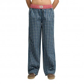 Панталони Superdry Mini Check Cotton pants - Blue (Quays Navy Check) панталони,мъжки,панталони,дамски,панталони,superdry,mini,check,cotton,pants,blue,(quays,navy,check)