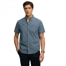 Карирана риза Superdry Preppy Poplin short sleeve shirt - Blue (Quays Navy Check) карирана,риза,дамски,ризи,мъжки,ризи,superdry,preppy,poplin,short,sleeve,shirt,blue,(quays,navy,check)
