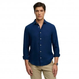Риза с дълъг ръкав Superdry Riviera Linen long sleeve shirt - Blue (French Blue) риза,с,дълъг,ръкав,дамски,ризи,мъжки,ризи,superdry,riviera,linen,long,sleeve,shirt,blue,(french,blue)