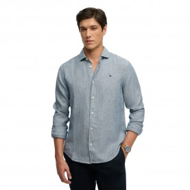 Риза с дълъг ръкав Superdry Riviera Linen long sleeve shirt - Grey (Indigo Needle Stripe) риза,с,дълъг,ръкав,дамски,ризи,мъжки,ризи,superdry,riviera,linen,long,sleeve,shirt,grey,(indigo,needle,stripe)