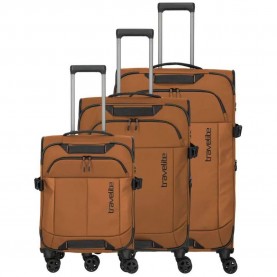 куфари,travelite,briize,4w,l,expandable,m,expandable,s,trolley,bag,brown,(curry)