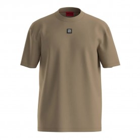 Тениска HUGO Dalile 10231453 short sleeve T-shirt - Beige (Beige Overflow) тениска,мъжки,тениски,дамски,тениски,hugo,dalile,10231453,short,sleeve,t,shirt,beige,(beige,overflow)