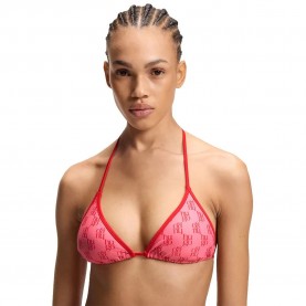 HUGO Monogram Triangle 10269296 bikini top - Pink (Medium Pink) дамски,бански,костюми,hugo,monogram,triangle,10269296,bikini,top,pink,(medium,pink)