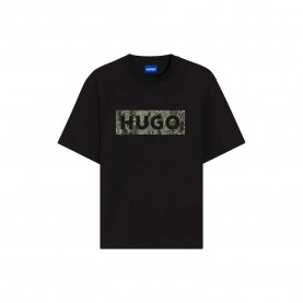 Тениска HUGO Nerpient 10258299 BLUE short sleeve T-shirt - Black (Black) тениска,мъжки,тениски,дамски,тениски,hugo,nerpient,10258299,blue,short,sleeve,t,shirt,black,(black)