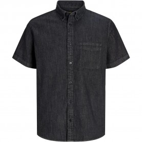 риза,с,къс,ръкав,дамски,ризи,мъжки,ризи,jack,&,jones,blubrook,short,sleeve,shirt,black,(black,denim)