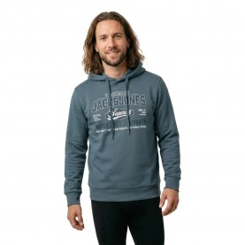 Суичър Jack & jones Logo hoodie - Blue (Turbulence) суичър,мъжки,пуловери,jack,&,jones,logo,hoodie,blue,(turbulence)