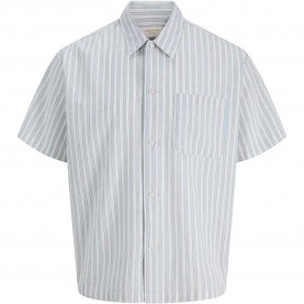 Риза с къс ръкав Jack & jones Riviera Linen short sleeve shirt - Blue (Cashmere Blue / Stripes) риза,с,къс,ръкав,дамски,ризи,мъжки,ризи,jack,&,jones,riviera,linen,short,sleeve,shirt,blue,(cashmere,blue,stripes)