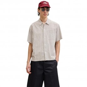 Карирана риза Jack & jones Riviera Linen short sleeve shirt - Beige (Vintage Khaki / Checks) карирана,риза,дамски,ризи,мъжки,ризи,jack,&,jones,riviera,linen,short,sleeve,shirt,beige,(vintage,khaki,checks)