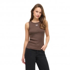 Тениска Noisy may Maya sleeveless T-shirt - Brown (Chocolate Brown / Birch Emb) тениска,мъжки,тениски,дамски,тениски,noisy,may,maya,sleeveless,t,shirt,brown,(chocolate,brown,birch,emb)
