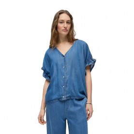 Риза с къс ръкав Object Frame short sleeve shirt - Blue (Medium Blue Denim) риза,с,къс,ръкав,дамски,ризи,мъжки,ризи,object,frame,short,sleeve,shirt,blue,(medium,blue,denim)