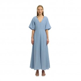 Рокля Selected Maddie short sleeve long dress - Blue (Dusty Blue) рокля,дамски,поли,и,рокли,selected,maddie,short,sleeve,long,dress,blue,(dusty,blue)