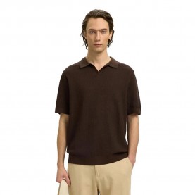 дамски,блузи,с,яка,мъжки,блузи,с,яка,selected,mattis,short,sleeve,polo,brown,(delicioso)
