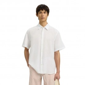 Риза с къс ръкав Selected Regclaus Clay Linen short sleeve shirt - White (Bright White) риза,с,къс,ръкав,дамски,ризи,мъжки,ризи,selected,regclaus,clay,linen,short,sleeve,shirt,white,(bright,white)