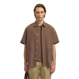 Риза с къс ръкав Selected Regclaus Clay Linen short sleeve shirt - Brown (Chocolate Chip) риза,с,къс,ръкав,дамски,ризи,мъжки,ризи,selected,regclaus,clay,linen,short,sleeve,shirt,brown,(chocolate,chip)