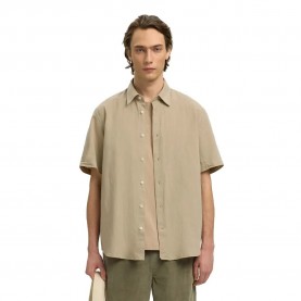 Риза с къс ръкав Selected Regclaus Clay Linen short sleeve shirt - Beige (Pure Cashmere) риза,с,къс,ръкав,дамски,ризи,мъжки,ризи,selected,regclaus,clay,linen,short,sleeve,shirt,beige,(pure,cashmere)
