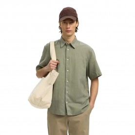 Риза с къс ръкав Selected Regclaus Clay Linen short sleeve shirt - Green (Vetiver) риза,с,къс,ръкав,дамски,ризи,мъжки,ризи,selected,regclaus,clay,linen,short,sleeve,shirt,green,(vetiver)