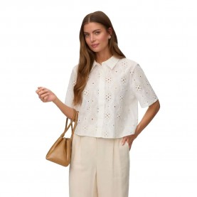 Риза с къс ръкав Vero moda Eliza short sleeve shirt - White (Snow White) риза,с,къс,ръкав,дамски,ризи,мъжки,ризи,vero,moda,eliza,short,sleeve,shirt,white,(snow,white)