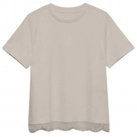 Тениска Vero moda Sara Mette Lace short sleeve T-shirt - Beige (Pumice Stone / Lace Dtm) тениска,мъжки,тениски,дамски,тениски,vero,moda,sara,mette,lace,short,sleeve,t,shirt,beige,(pumice,stone,lace,dtm)