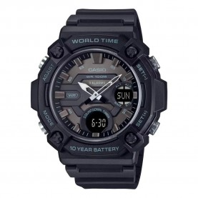 Часовник Casio AEQ-120W-1B 53.3mm 10ATM Quartz Analogue/Digital watch - Silver (Black / Black / Mineral) часовник,часовници,casio,aeq,120w,1b,53.3mm,10atm,quartz,analogue,digital,watch,silver,(black,black,mineral)