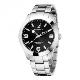 Часовник Nautica NAPPBF205 42mm 10ATM Quartz Analogical watch - Silver (Grey / Black / Mineral) часовник,часовници,nautica,nappbf205,42mm,10atm,quartz,analogical,watch,silver,(grey,black,mineral)