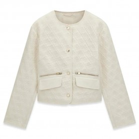 яке,мъжки,якета,дамски,якета,и,палта,guess,edith,logo,cropped,padded,jacket,beige,(dove,white)
