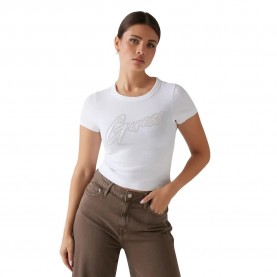 Тениска Guess W5RI68KA0H1 short sleeve T-shirt - White (Pure White) тениска,мъжки,тениски,дамски,тениски,guess,w5ri68ka0h1,short,sleeve,t,shirt,white,(pure,white)