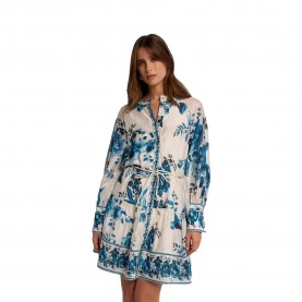 Рокля Salsa jeans 21011305 dress - White (Dark Blue V1) рокля,дамски,поли,и,рокли,salsa,jeans,21011305,dress,white,(dark,blue,v1)
