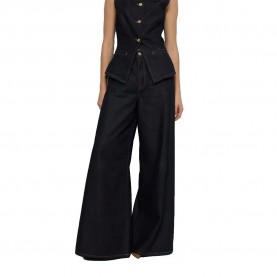 Дънки Salsa jeans 21011489 Super Wide Leg jeans - Black (Dark Wash) дънки,мъжки,панталони,дамски,панталони,salsa,jeans,21011489,super,wide,leg,jeans,black,(dark,wash)